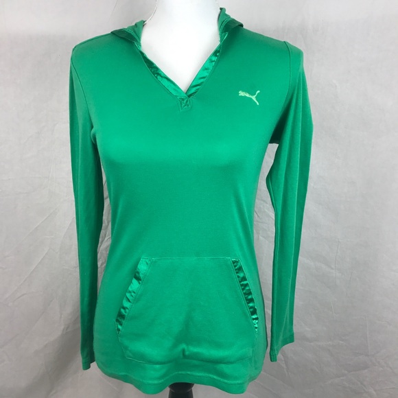 Puma Tops - Green Satin-lined Hoodie